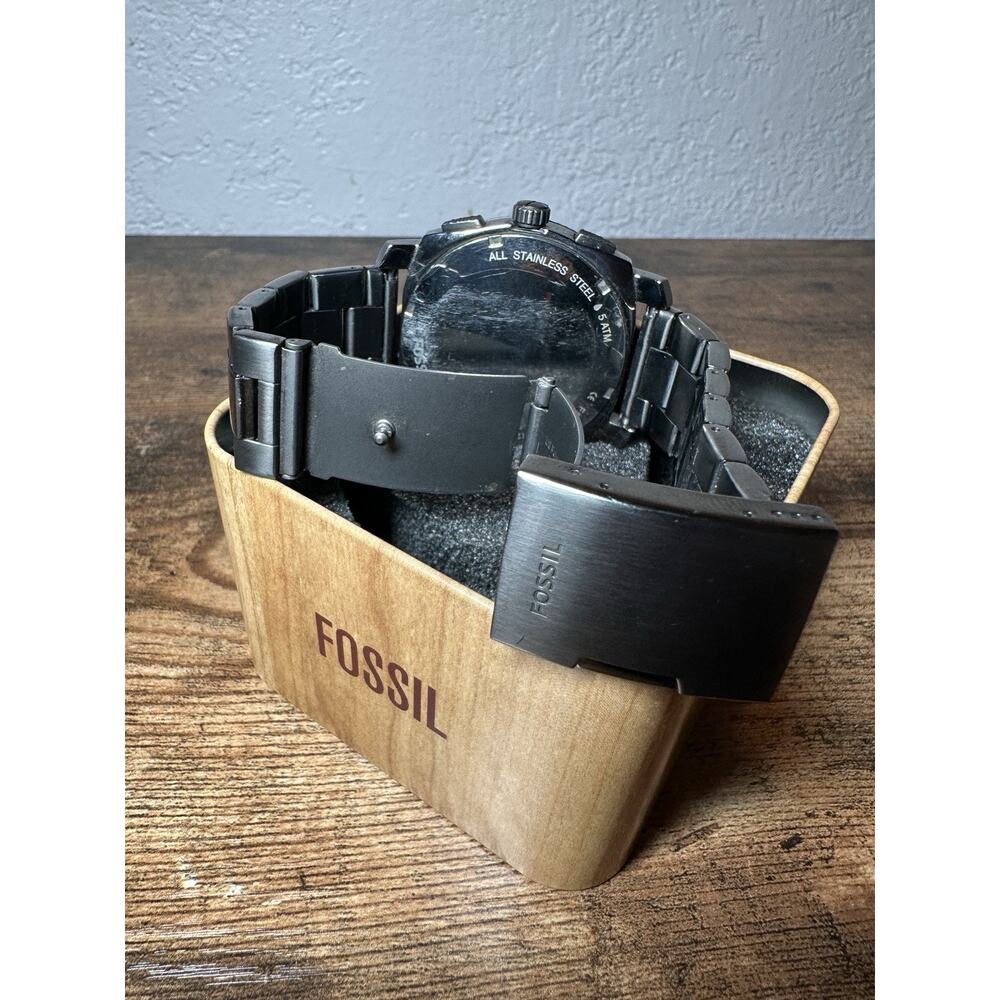 Fossil Machine Men's Watch with Stainless Steel Band, Chronograph Watch Display - Picture 4 of 5